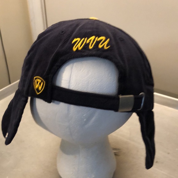 West Virginia University Mountaineers NCAA Dog Ear Down Flap Strapback Hat Cap - Picture 6 of 7